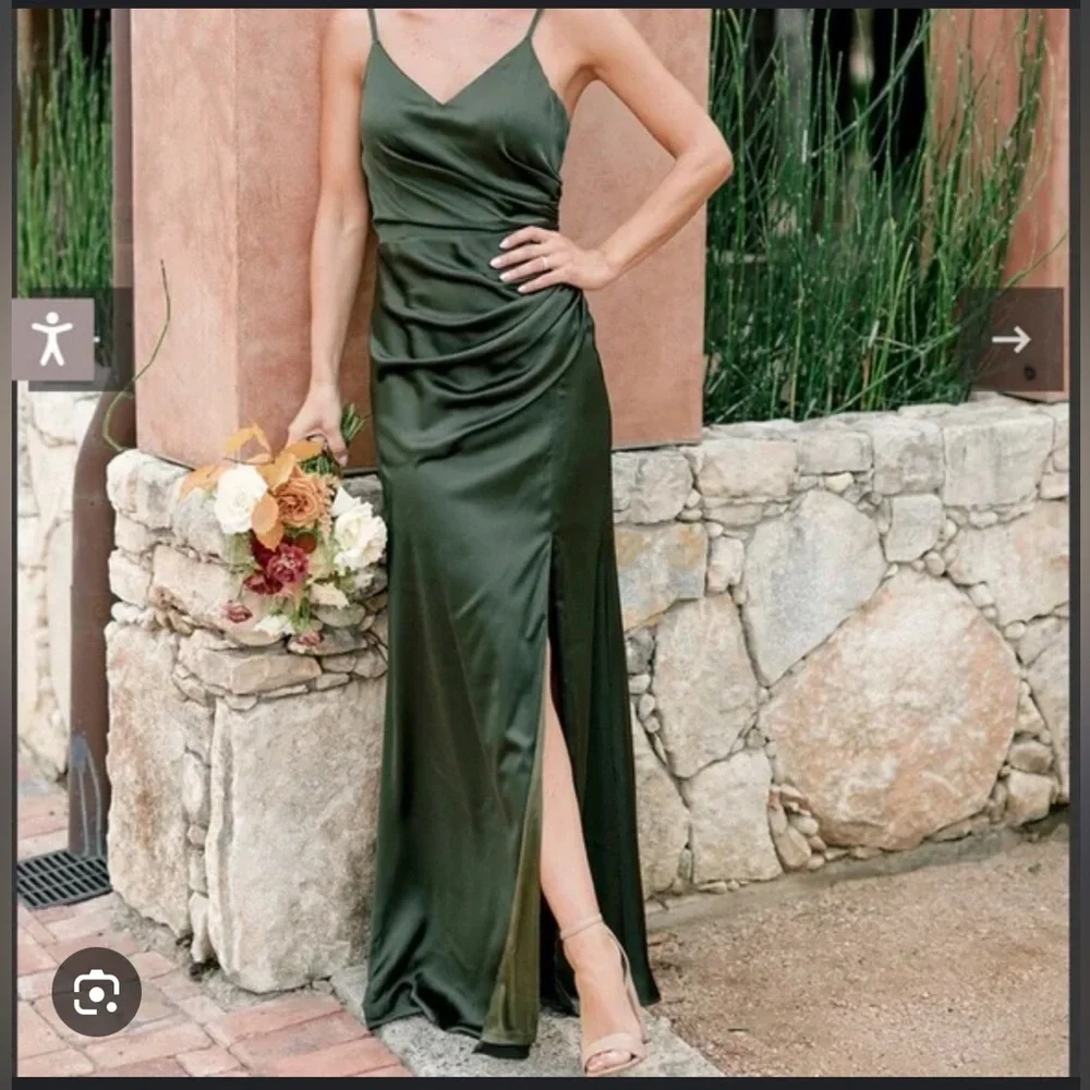 Rory Revelry Bridesmaid Formal Dress Deep Olive Size 18 - Picture 1 of 6